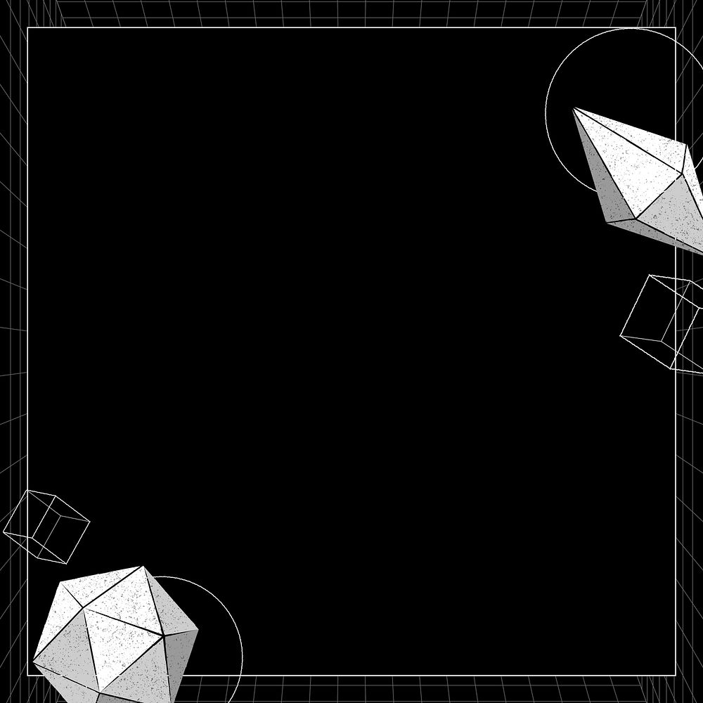 Gray geometric shapes on black background vector