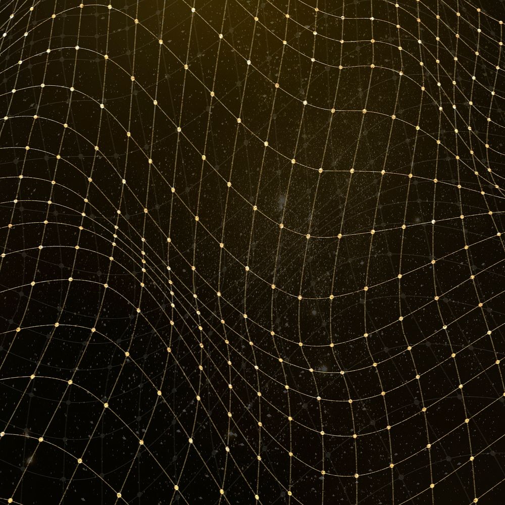 Gold 3D abstract wave pattern mockup background