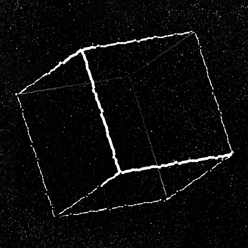 3D geometric cube on a black background 