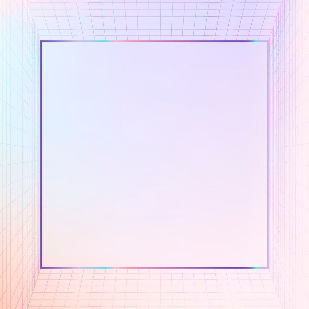 Psd 3D pastel grid patterned frame