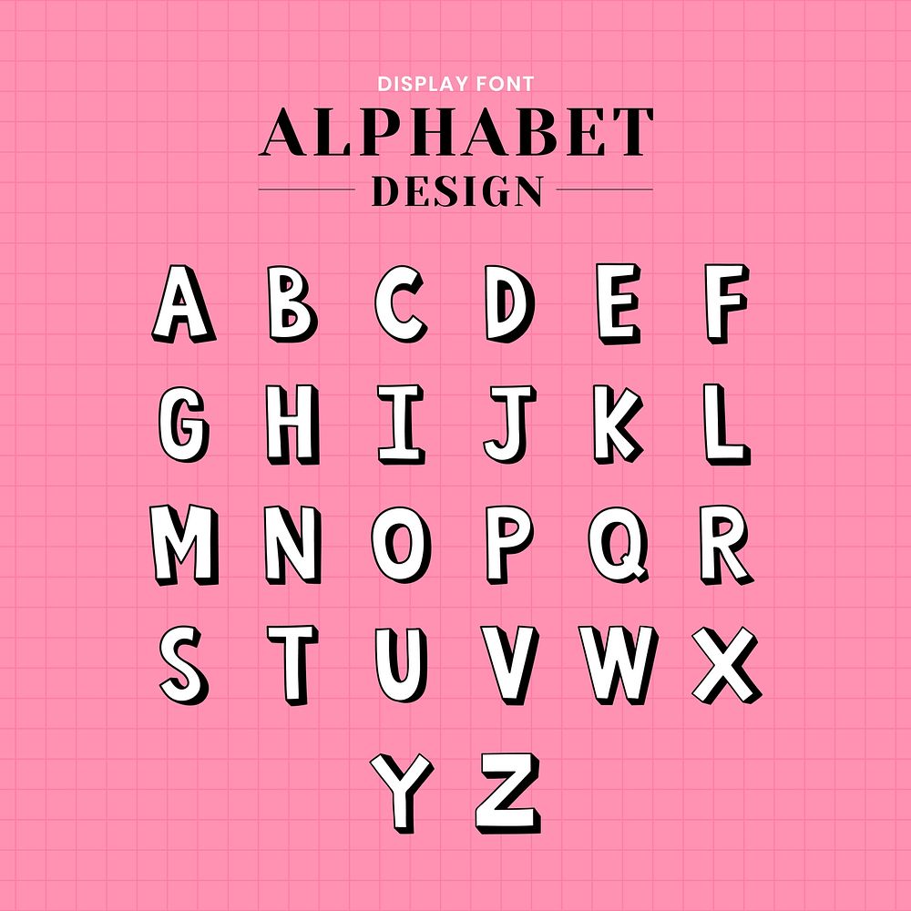 Display font alphabet set vector