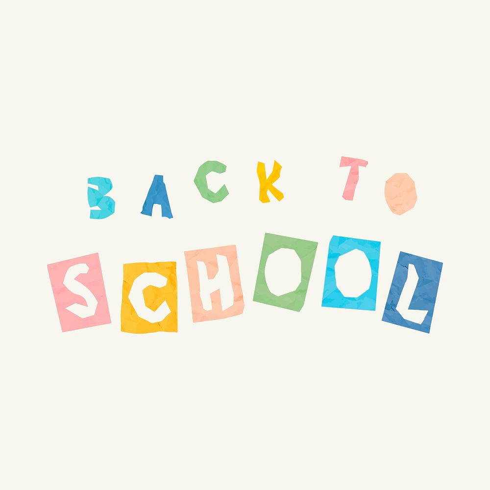 Cute lettering back to school paper cut typography font