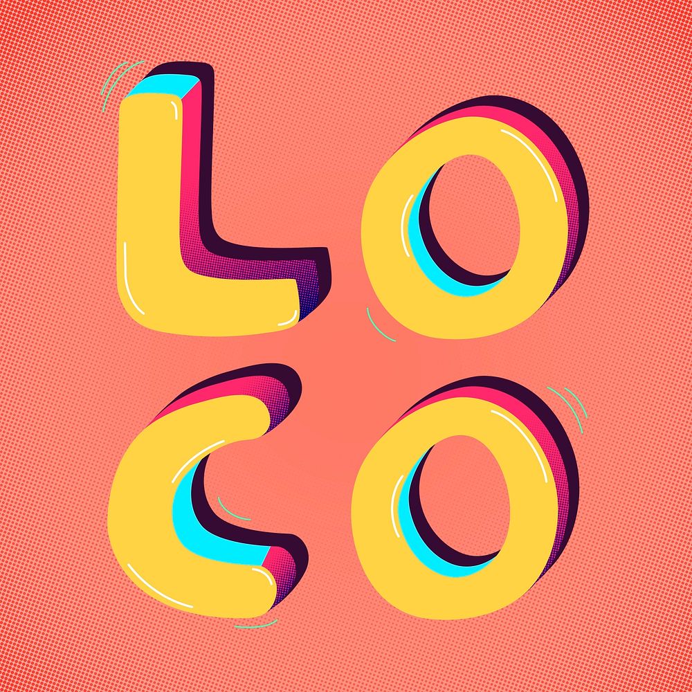 LOCO funky text psd typography