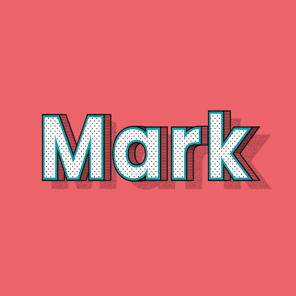 Mark name halftone vector word typography