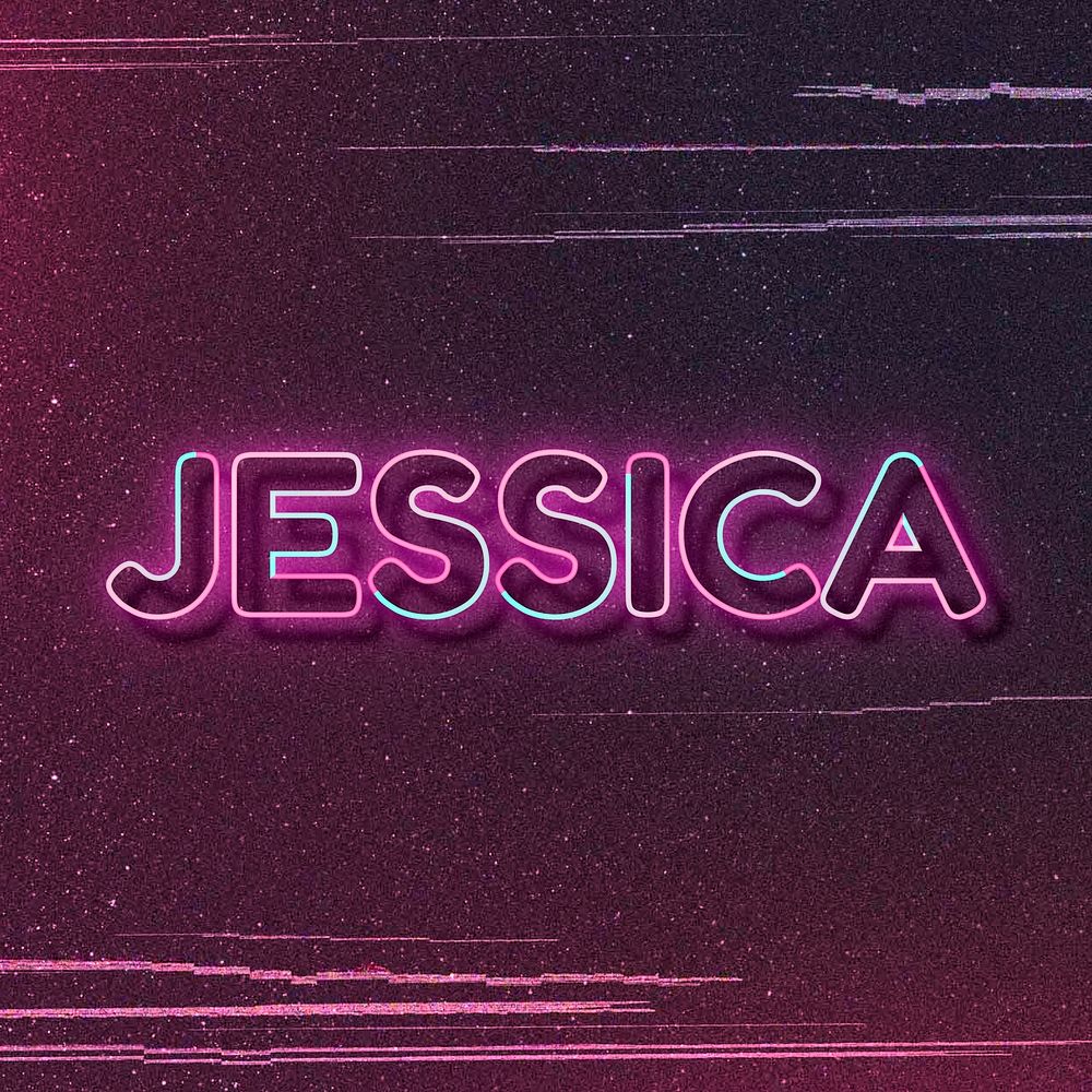 Jessica name font block letter typography vector