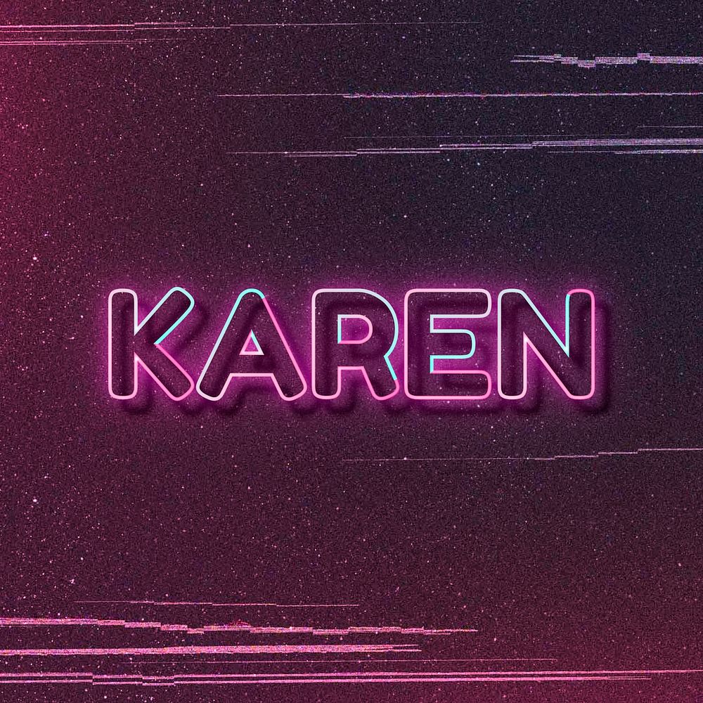 Karen name font block letter typography vector