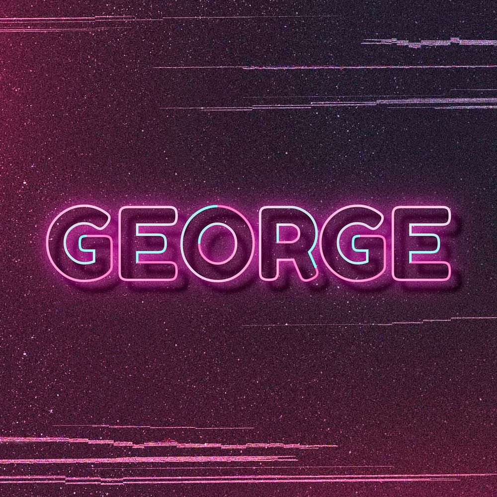 George name font block letter typography vector