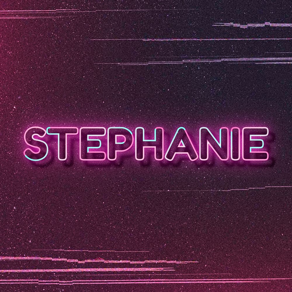 Stephanie name font block letter typography vector