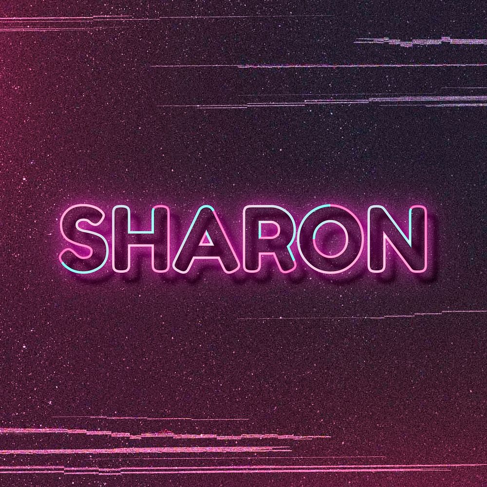 Sharon name font block letter typography vector