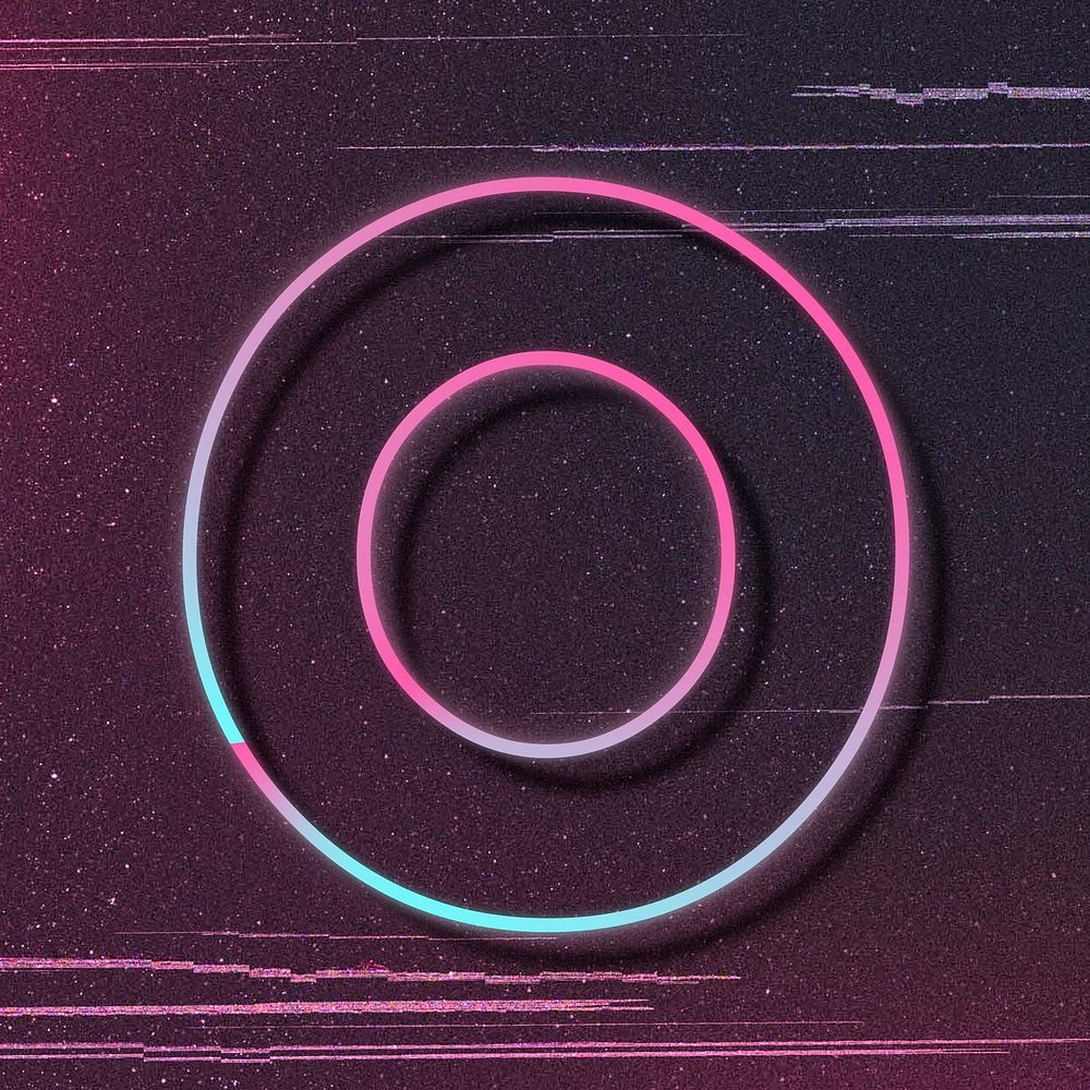 Letter O psd pink neon font typography
