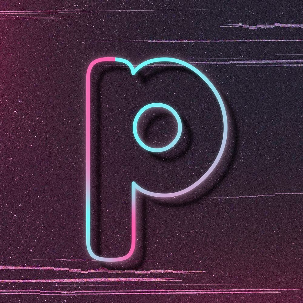 Gradient pink lowercase letter p psd