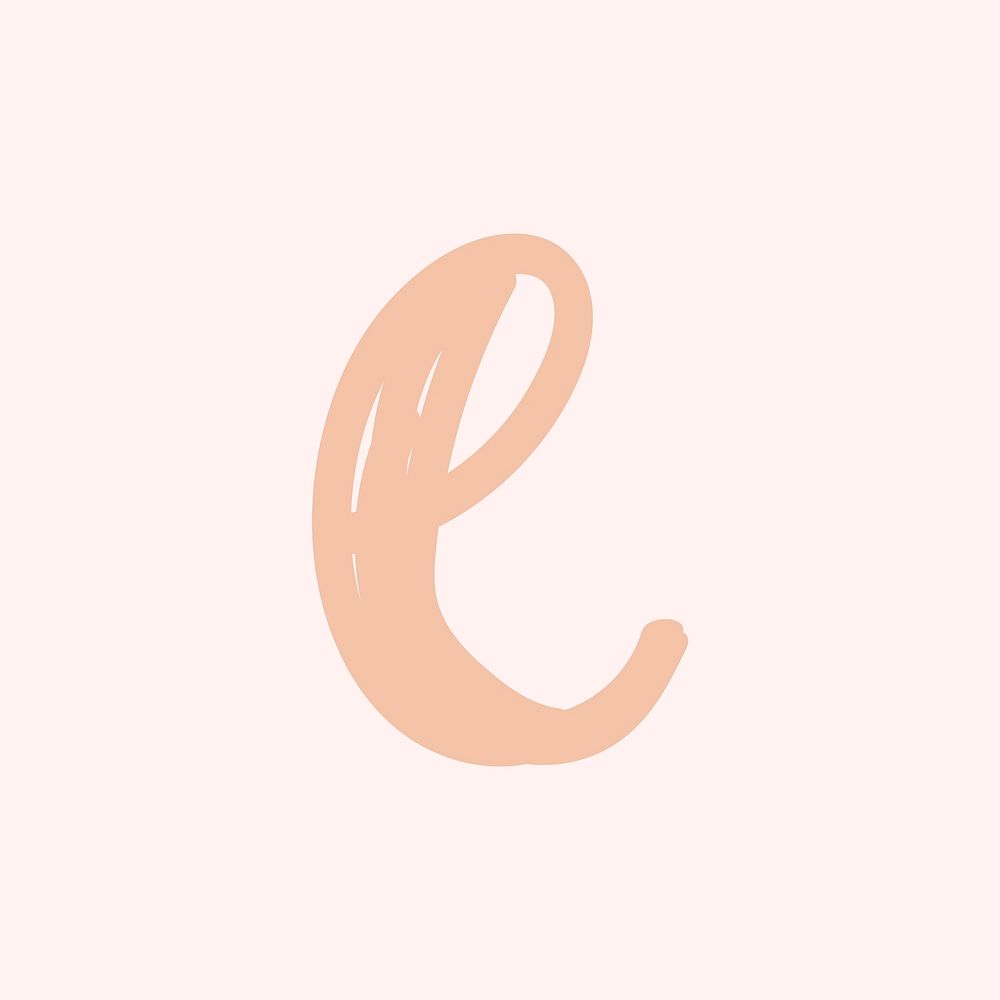 E letter doodle typography vector font