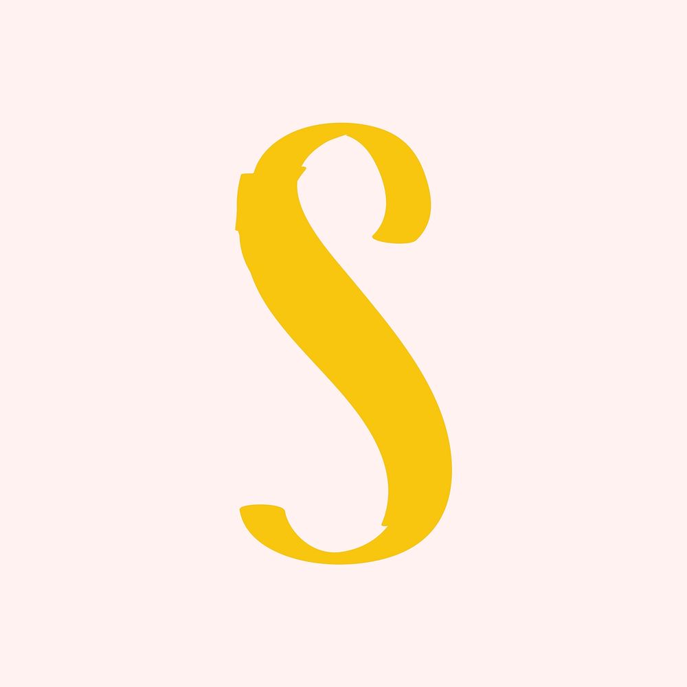 S letter doodle typography vector