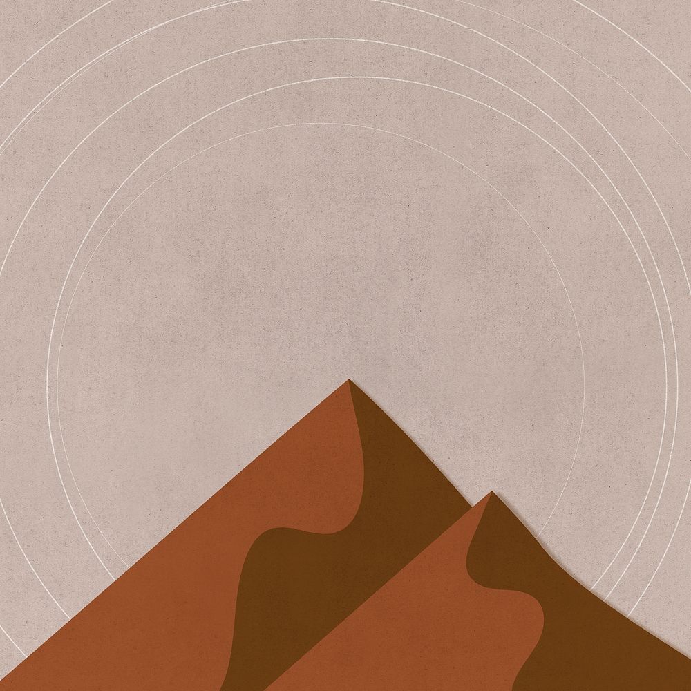 Landscape retro color minimal poster style mountain