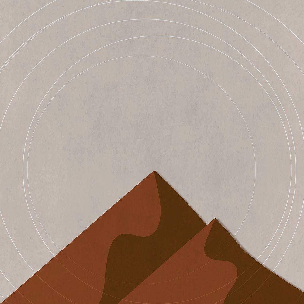 Landscape vector mountain retro color minimal poster style