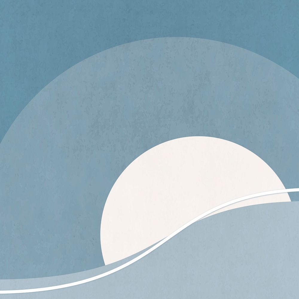 Retro color landscape moon vector geometric minimalist vintage poster style