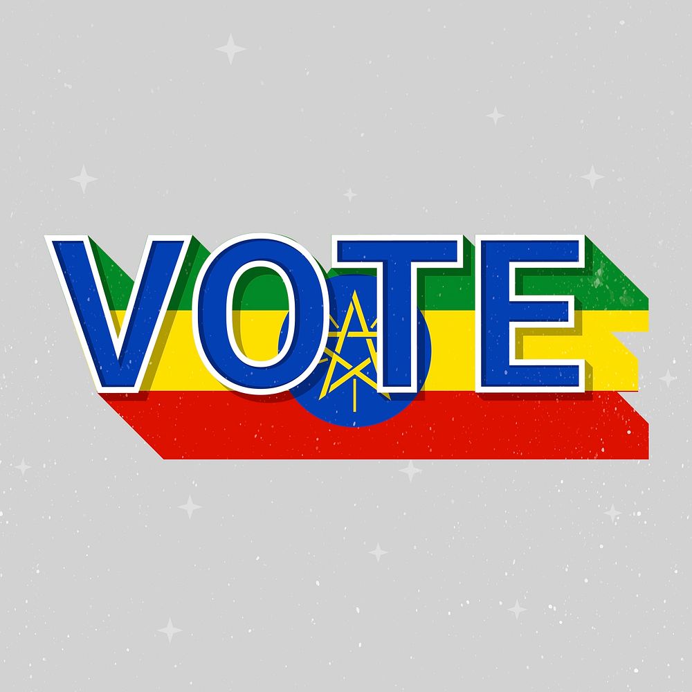 Vote message election Ethiopia flag illustration