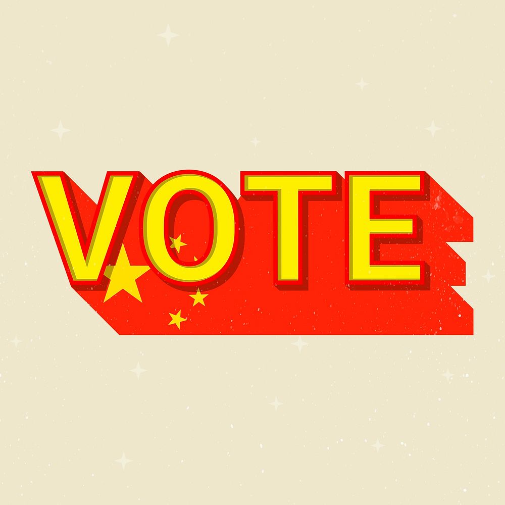 China flag vote text psd election