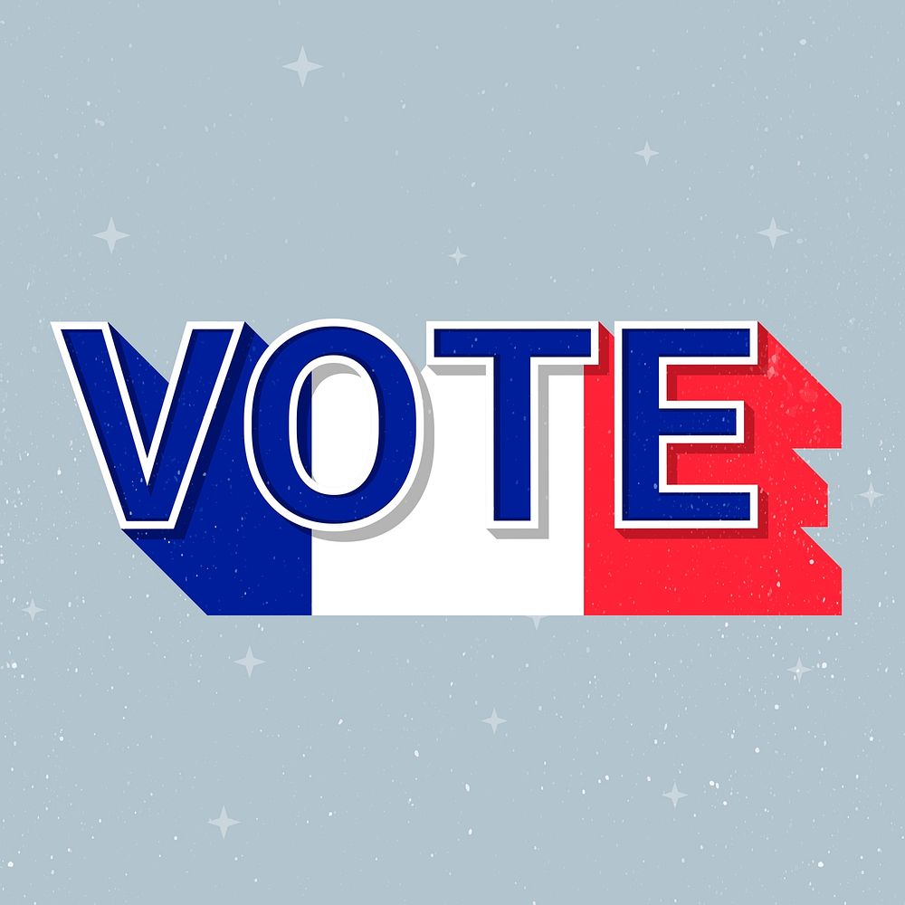 France flag vote text psd election