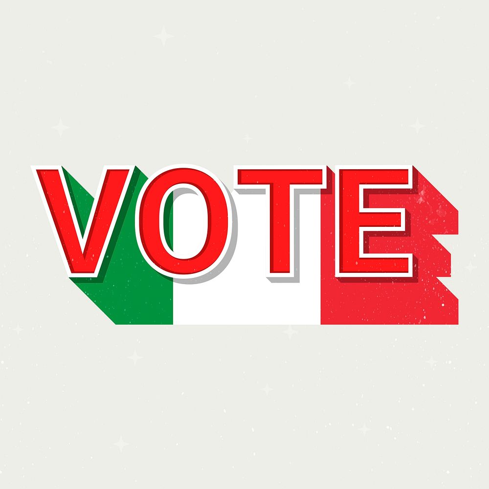 Italy flag vote text psd election