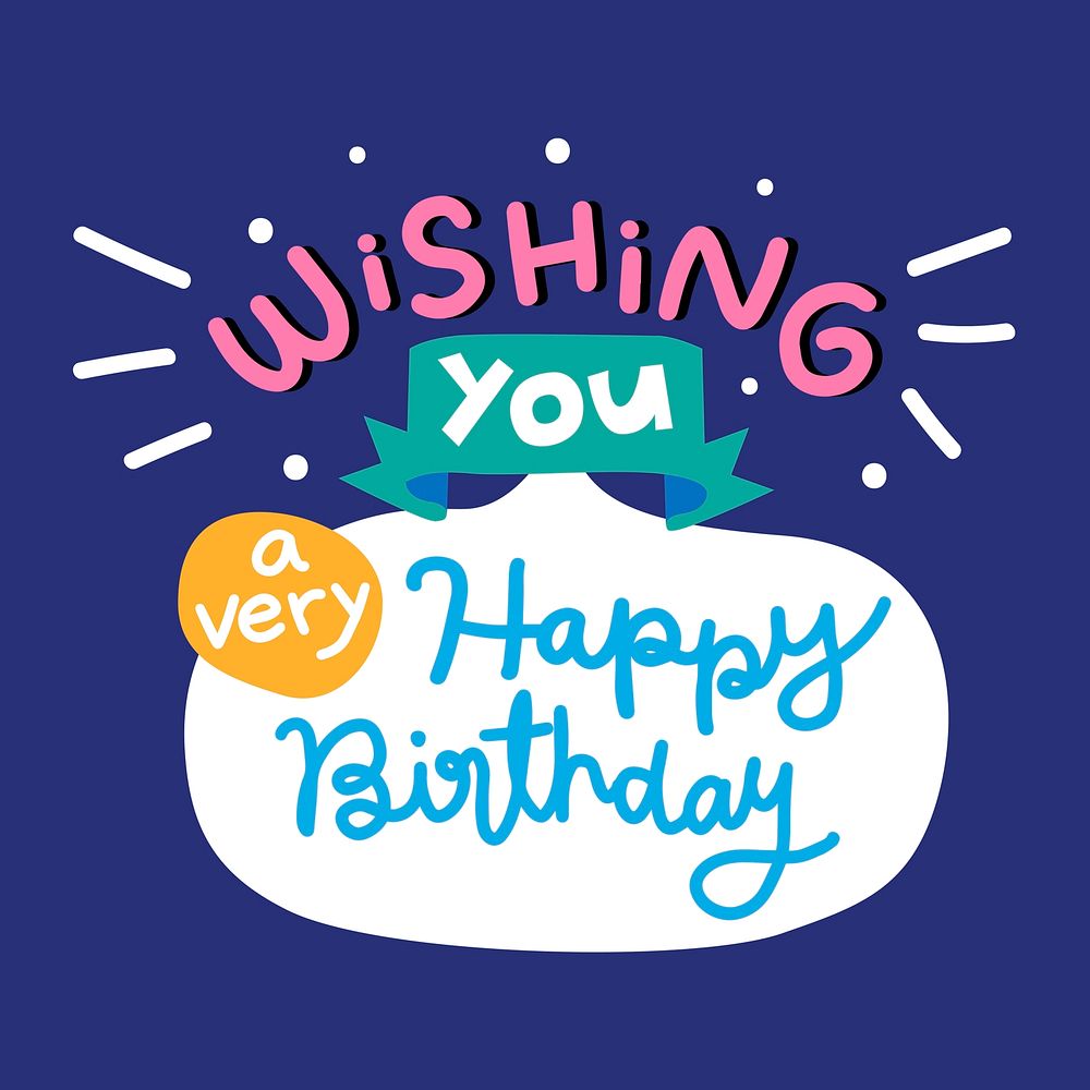 Birthday wish message card vector