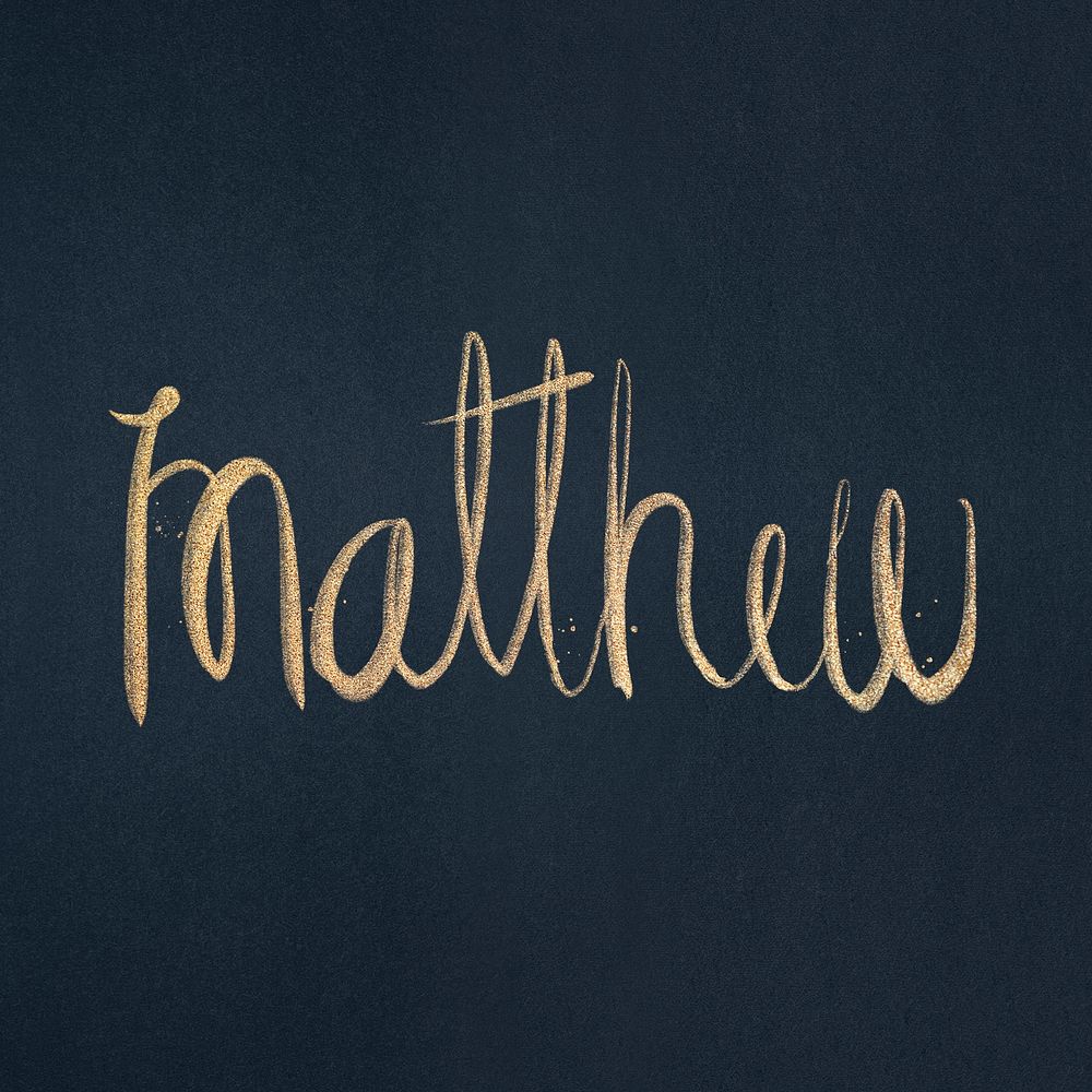 Matthew sparkling gold font psd typography