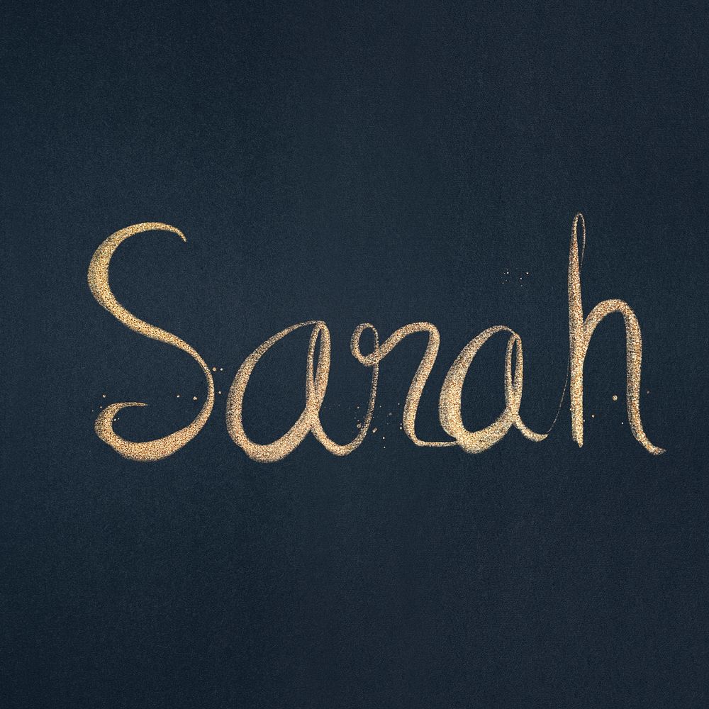 Sarah shimmery psd gold font typography