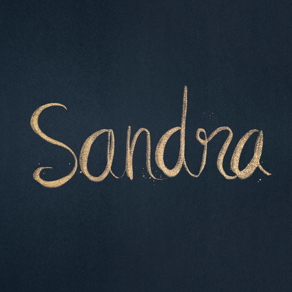 Sandra sparkling psd gold font typography