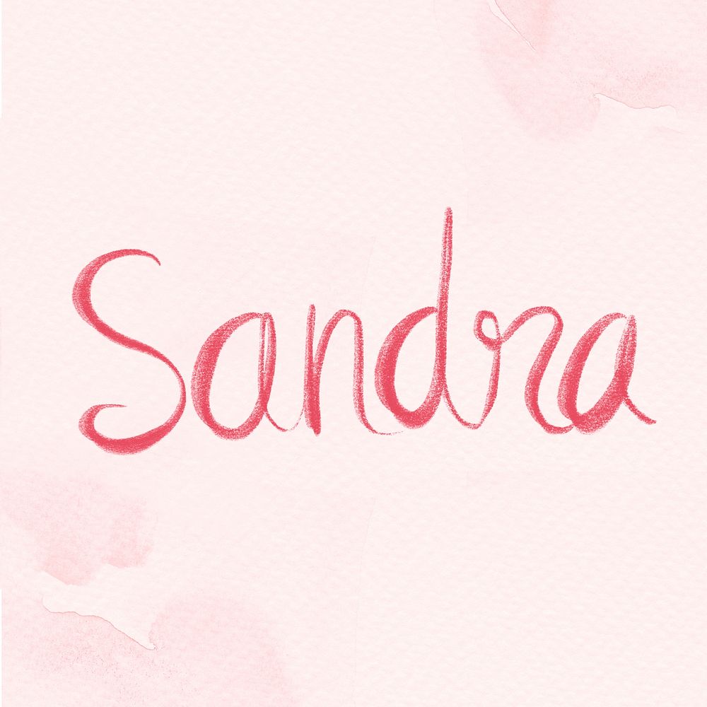 Sandra name hand psd lettering font