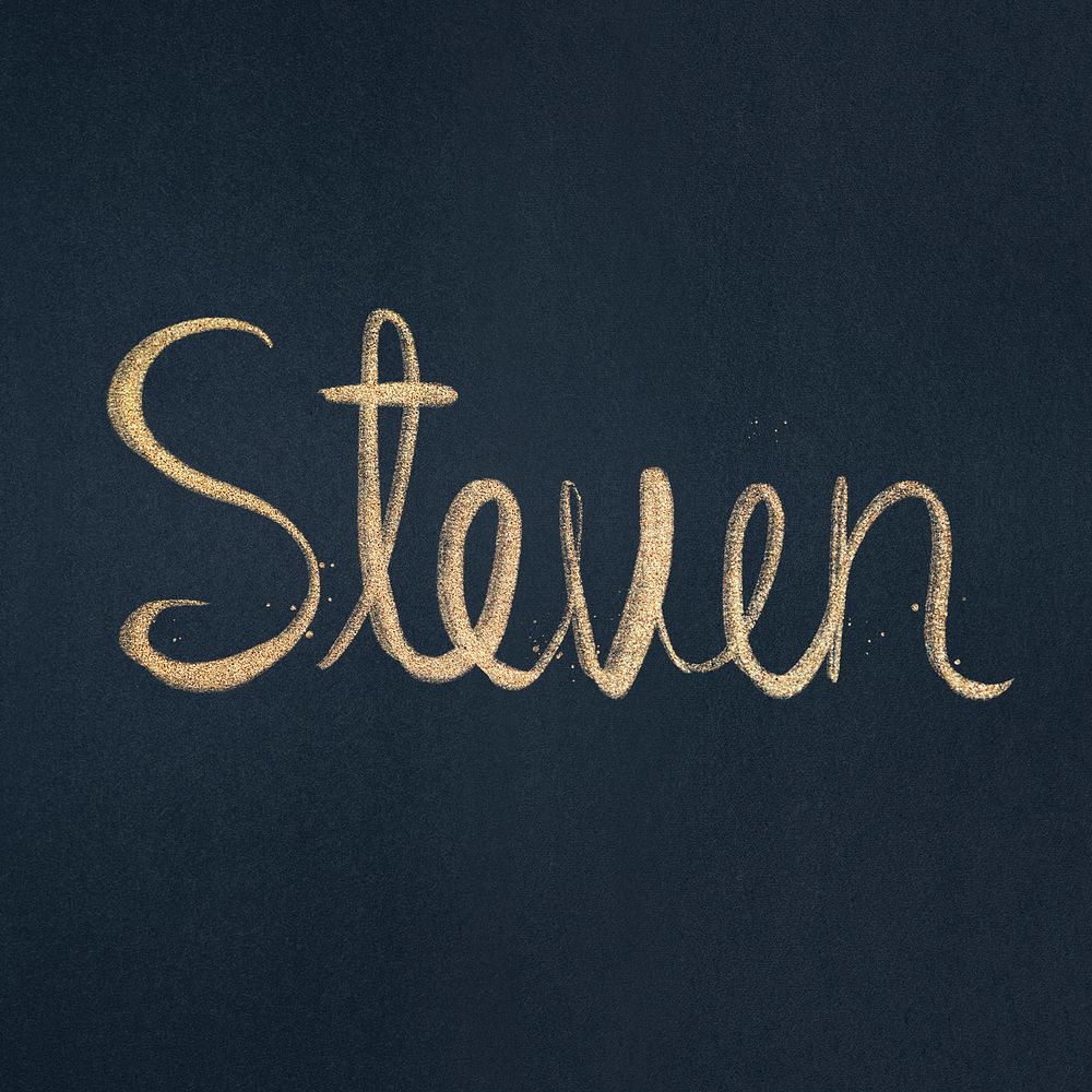 Steven sparkling gold font psd typography