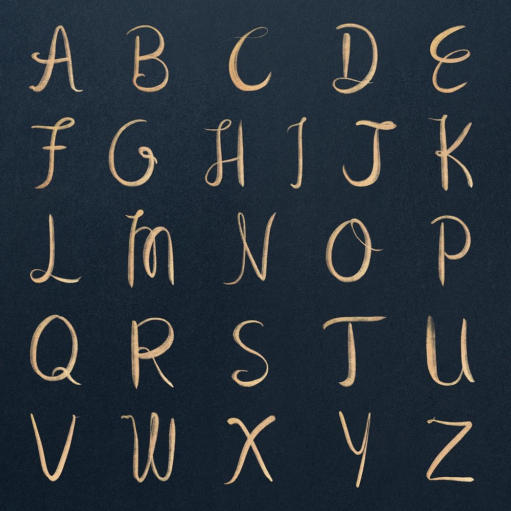 Capital letter hand alphabet psd set