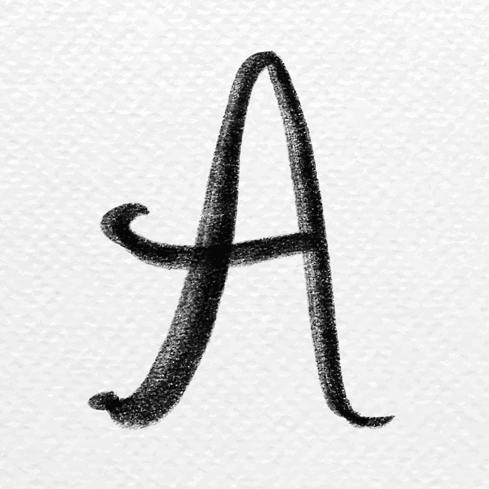 Letter a brush stroke vector typography font