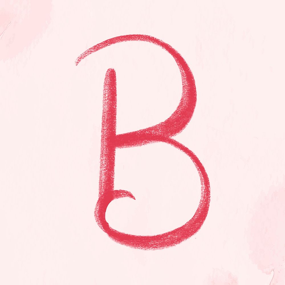 Letter b brush stroke vector typography font