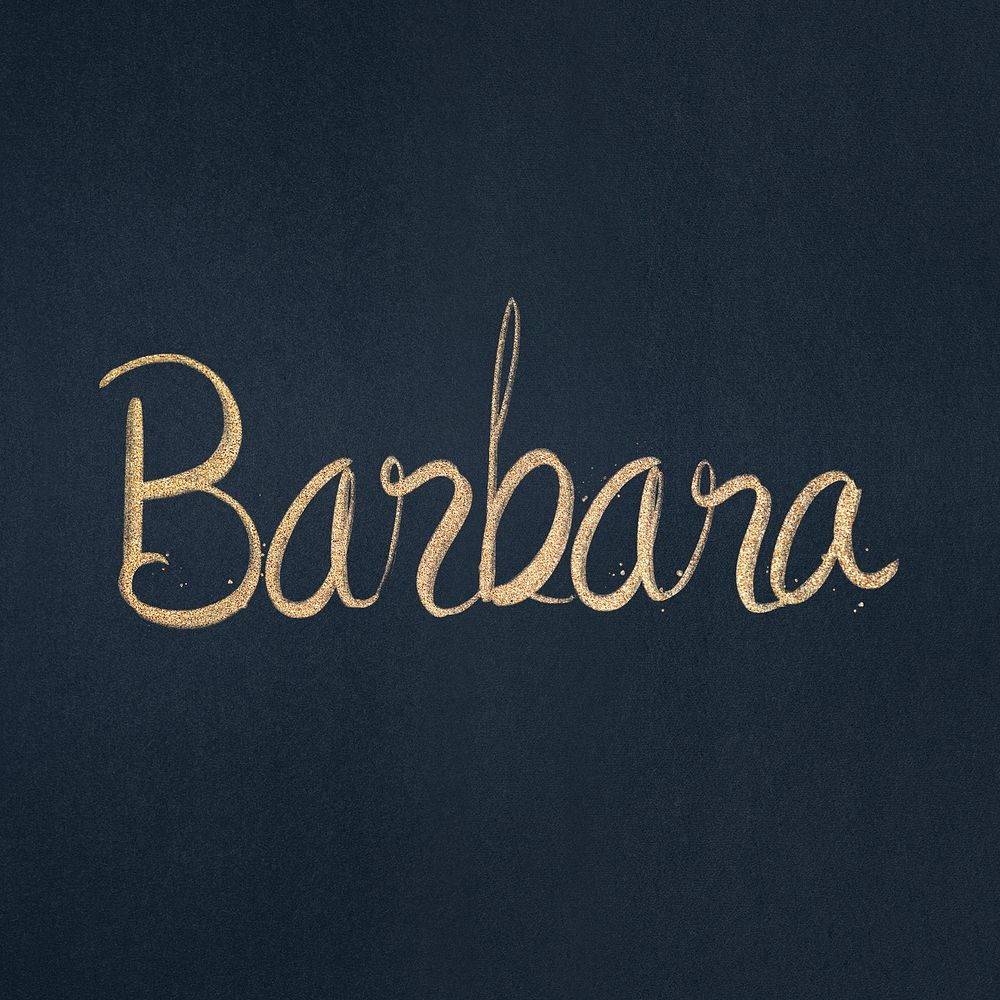 Sparkling gold Barbara psd name typography