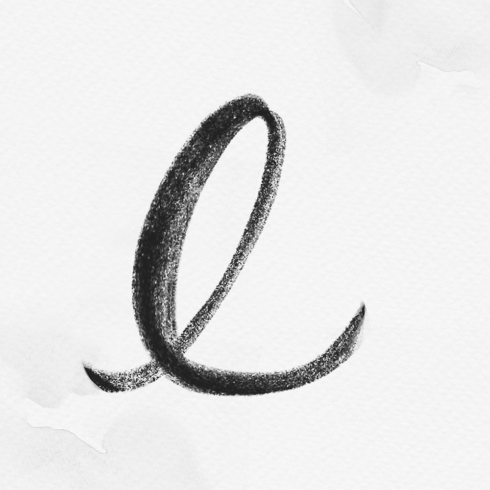 Calligraphy letter e psd font typeface