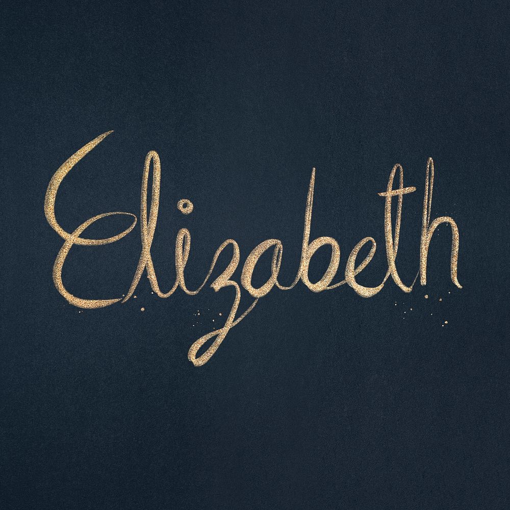 Elizabeth sparkling gold psd font typography