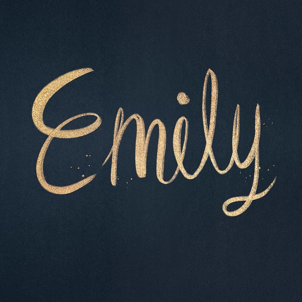 Emily sparkling gold font psd typography