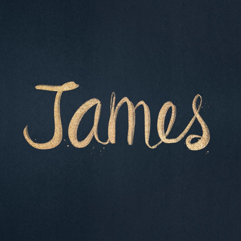 James sparkling gold font psd typography
