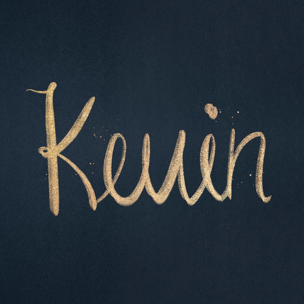Kevin sparkling gold font psd typography