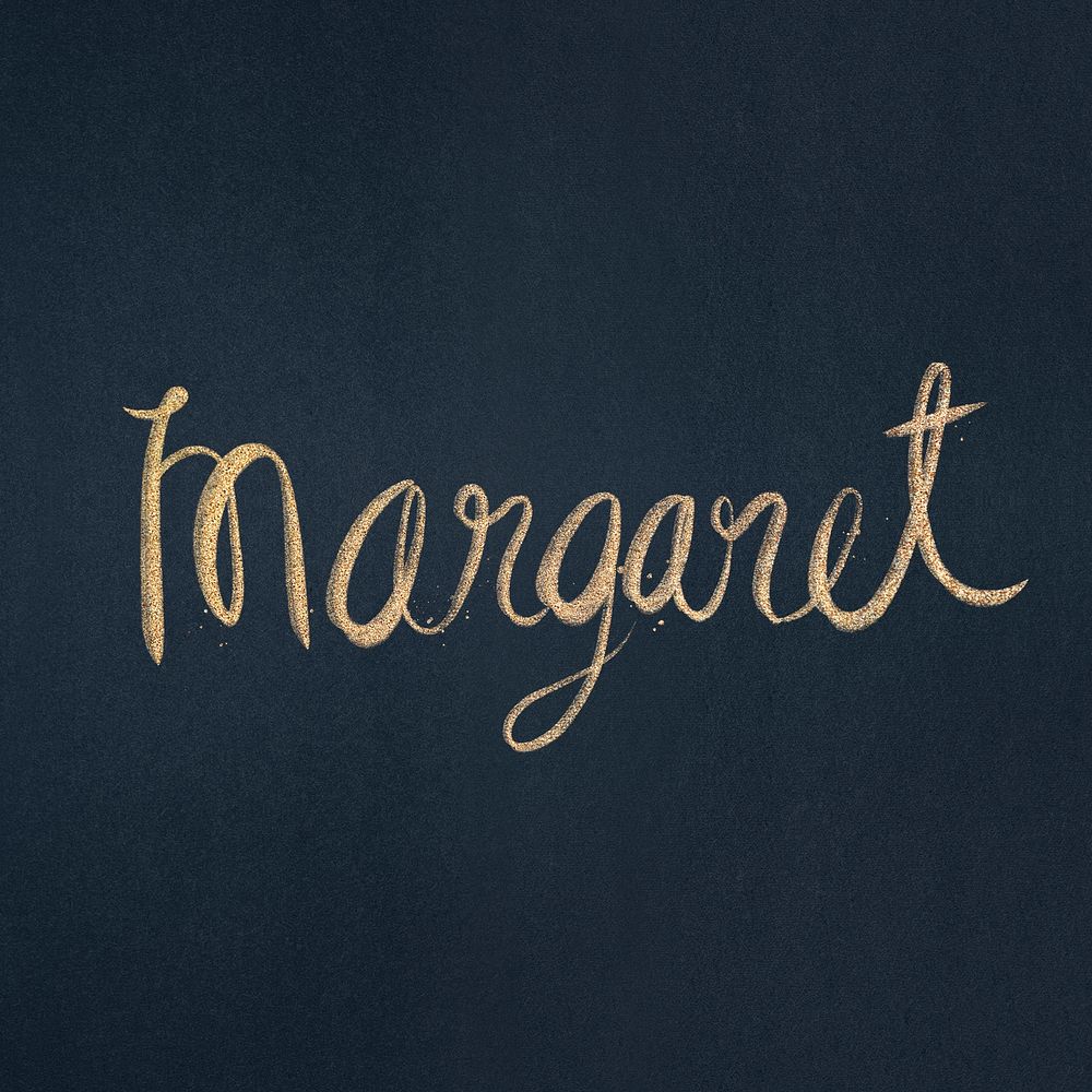 Psd Margaret sparkling gold font typography
