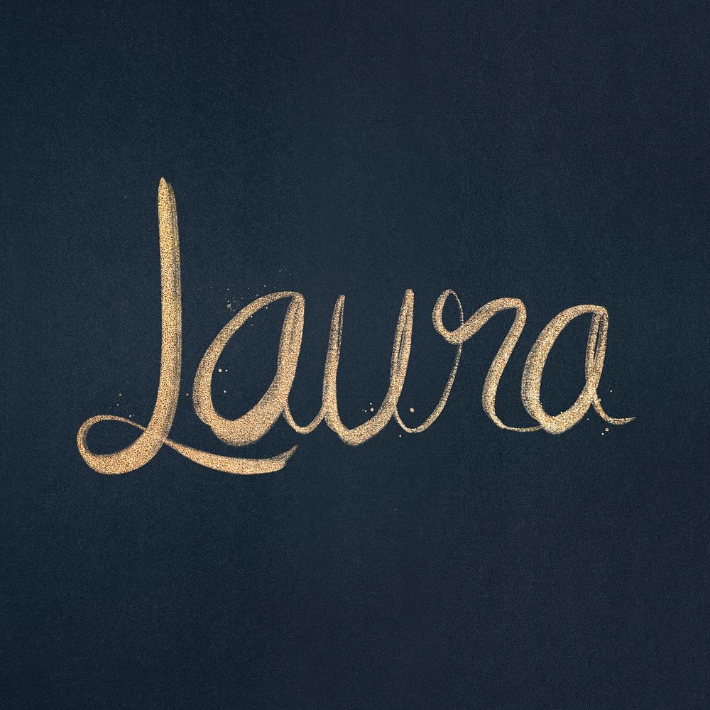 Sparkling gold Laura font psd typography