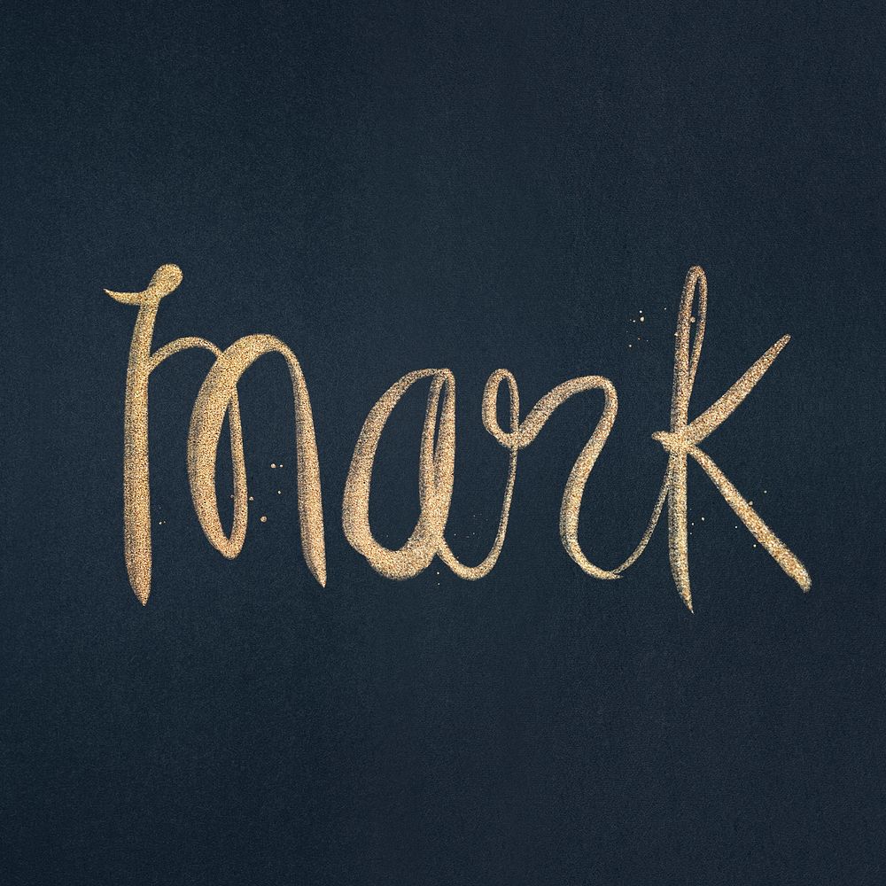 Mark sparkling gold psd font typography