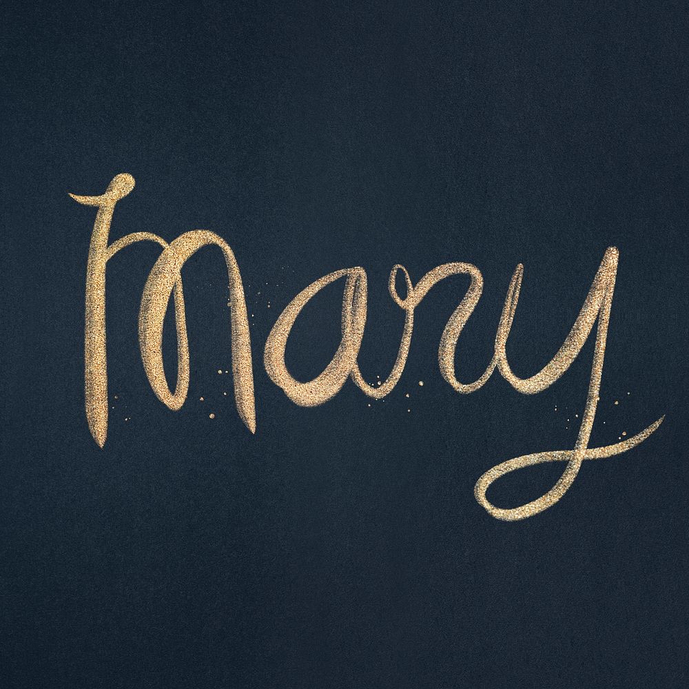 Mary sparkling gold psd font typography