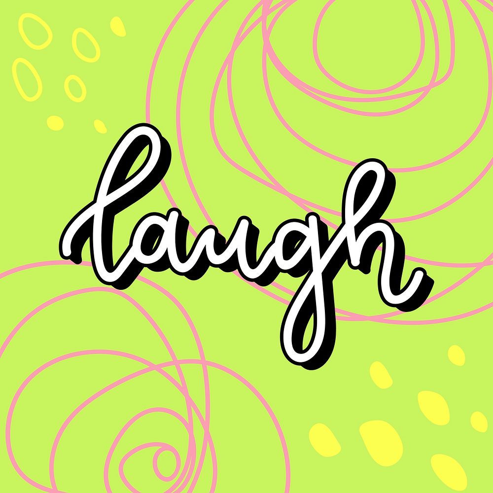 Laugh typography text message illustration