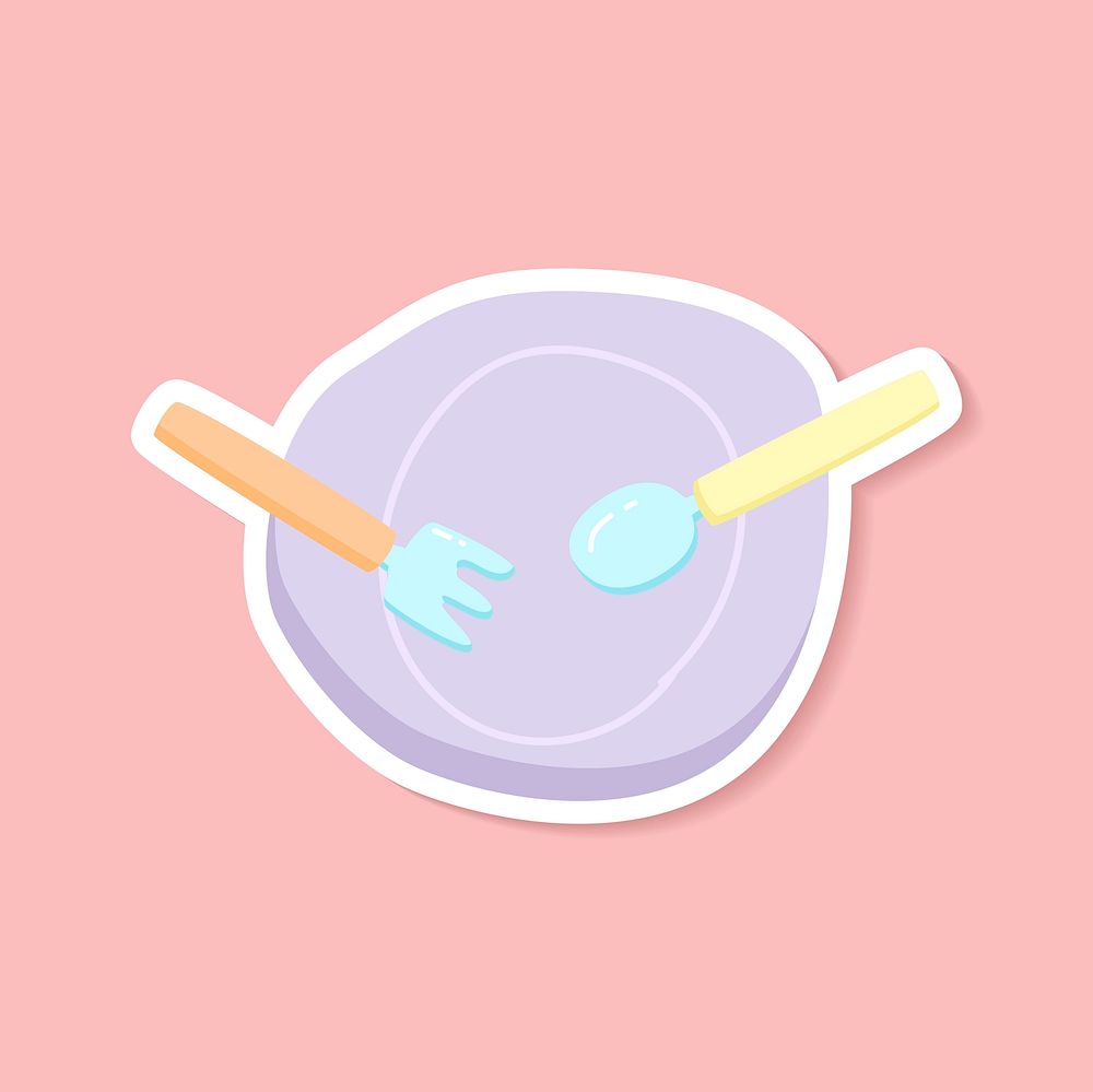 Empty plate with fork and spoon vector