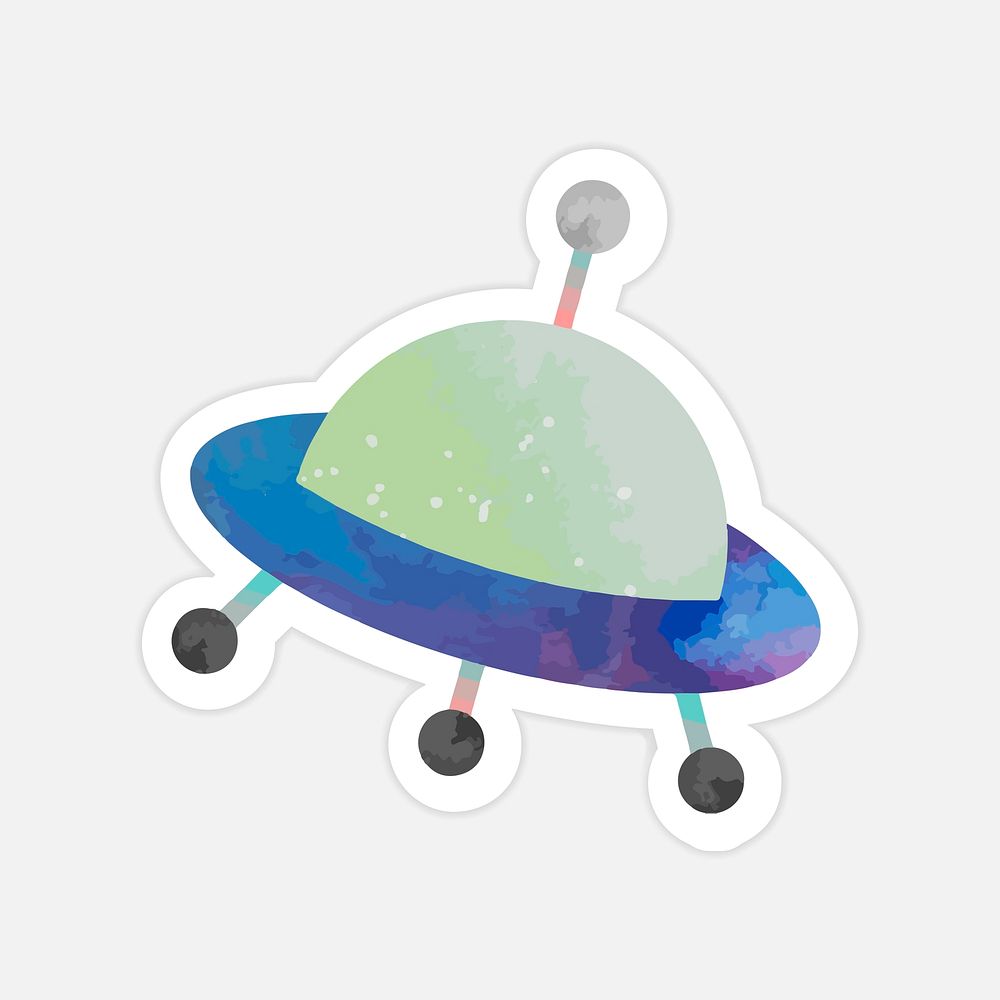 Colorful UFO isolated on background vector