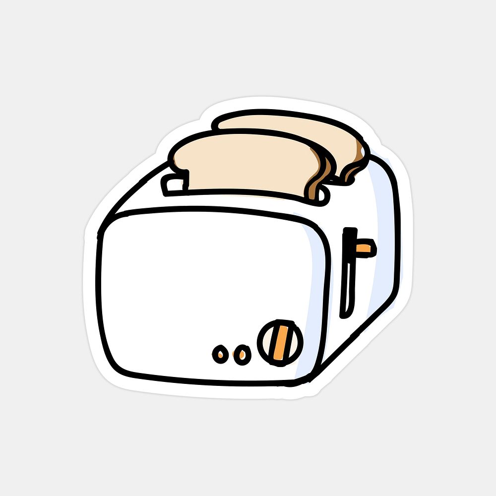 Fresh white bread in a toaster vector
