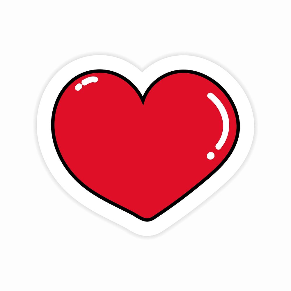 Shiny red heart symbol illustration