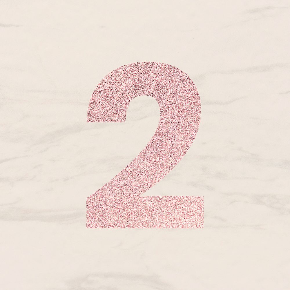 Glitter rose gold number 2 | Premium PSD - rawpixel