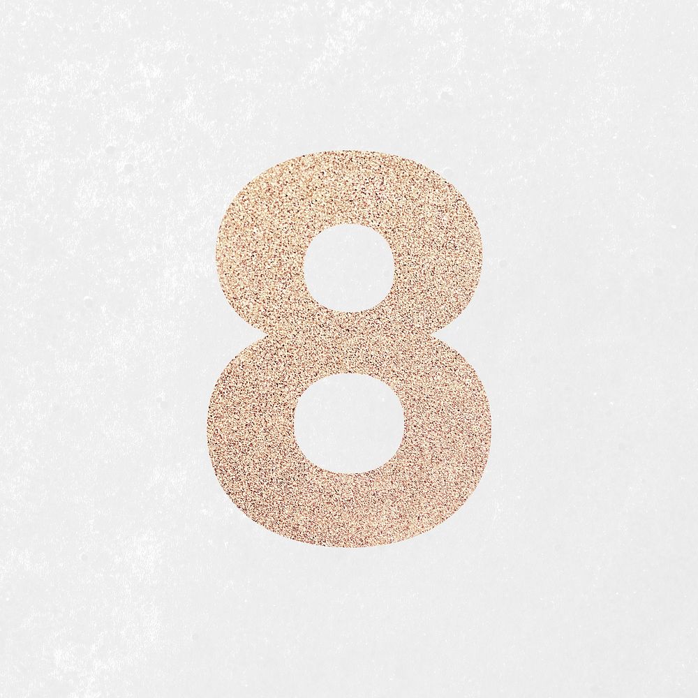 Glitter number 8 typography illustration